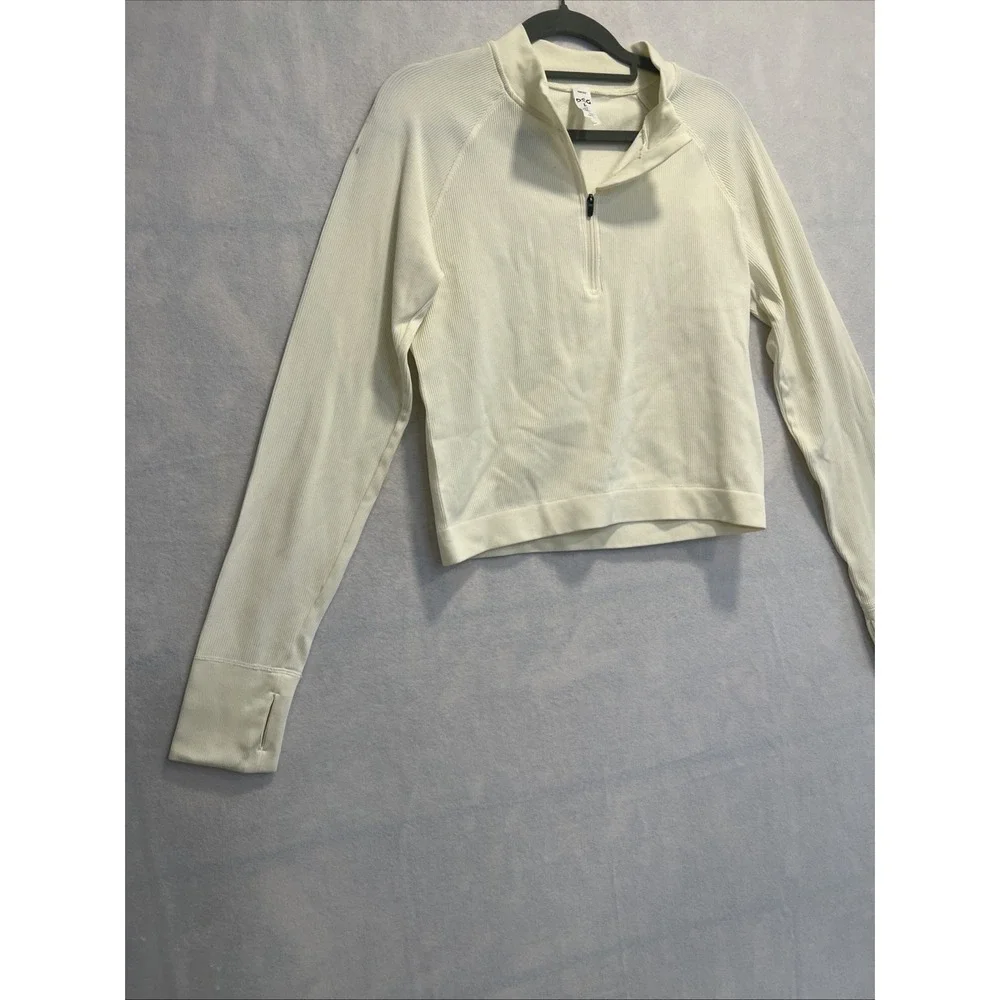 Ivory Women's 1/2 Zip Cropped DSG ACTIVE SWEATER Large‎